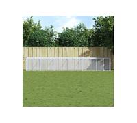 Kippenhok met dak 603x98x90 cm gegalvaniseerd staal lichtgrijs3189046