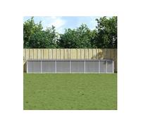 Kippenhok met dak 603x98x90 cm gegalvaniseerd staal lichtgrijs3189056