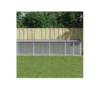 Kippenhok met dak 803x98x90 cm gegalvaniseerd staal lichtgrijs3189057