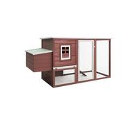 Vidaxl Poulailler D'extérieur Avec 1 Nichoir Marron Bois