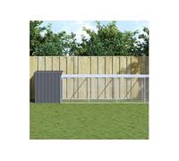 Kippenhok met ren 110x1221x110 cm staal antracietkleurig3189093
