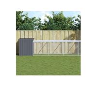 Kippenhok met ren 110x609x110 cm gegalvaniseerd staal antraciet3189090