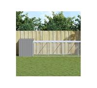 Vidaxl Poulailler Avec Cour Gris Clair 110x813x110 Cm Acier Galvanisé Gris