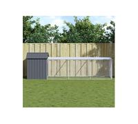 Vidaxl Poulailler Avec Cour Anthracite 117x405x123 Cm Acier Galvanisé Gris