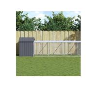 Kippenhok met ren 117x813x123 cm gegalvaniseerd staal antraciet3189071