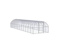 vidaXL Poulailler d'Extérieur 3x12x2 m Acier Galvanisé Cage Poulets Volière
