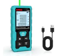 Kiprim Télémètre Laser Vert, 100M Appareil de Mesure Numérique avec Batterie USB Type C, Précision ±2 mm, Niveau Électronique, 10 Modes de Mesure, Laser de Classe II, Plaque Réflectrice, LD100