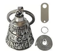 KIQAWEE Guardian Bell Sonnette de moto avec kit d'accessoires | Pour les motards à Pâques et Halloween, avec cloche de moto et porte-clés pour bénédiction de la paix