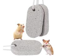 KIQAWEE Lot de 3 pierres à mâcher pour chien, hamster, pierre de meulage des dents pour perroquet, lapin, hamster, chinchilla, pierre minérale pour petits animaux de compagnie soins dentaires