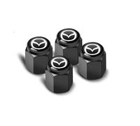 KIQETCLL Bouchon de Valve en Premium pour Mazda 3 MPS 2006 2007 2008 2009, Capuchon Étanche pour Pneus de Voiture, Lot de Bouchons Antidérapants, Haute Résistance à la Corrosion,Black