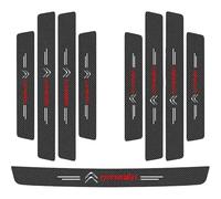 KIQETCLL Protections Seuil Porte en Cuir Fibre Carbone, pour Citroen C4 Coupe 2004 2005 2006 2007, Revêtement Universel Résistant, Antichoc Antirage pour Véhicule,Black