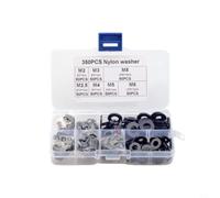 KiraKira Assortiment de 350 joints d'étanchéité en nylon noir pour rondelles plates M2-M8 - Joints d'étanchéité électriques en plastique épais pour isolation, entretoises, projets de quincaillerie