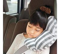 KiraKira Automobile pour Enfants Coussin, Voiture Adaptateur Enfant Coussin Oreiller,Coussin de Nuque Repose Coussinets d'Epaule de Voiture Protège-ceinture, Epaule Coussin (Gris)