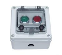 KiraKira Boîtier de commutation étanche à 2 trous avec bouton-poussoir IP67, boîtier de contrôle extérieur avec bornes à vis, boîtier ABS 440 V, blanc (A)