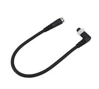 KiraKira Câble d'alimentation électrique coudé à 2 trous, noyau en cuivre de 1,5 mm², fil isolé en PVC, direction par défaut de 6 heures, pièce de réparation de pêche noire et argentée (0,45 m)