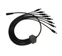 KiraKira Câble répartiteur d'alimentation 12 V 10 A 1 à 2/3/4/5/8 CC 5,5 x 2,1 mm LED de sécurité CCTV (1 femelle vers 8 femelles)