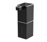 KiraKira Distributeur de savon automatique, rechargeable en mousse sans contact avec 4 niveaux, 380 ml à fixer au mur ou sur le plan de travail pour cuisine, salle de bain (gel noir)