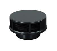 KiraKira Grille d'aération extérieure en acier inoxydable 304 résistant aux intempéries avec bouton pour protection contre la pluie et façade de cheminée Noir