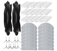 KiraKira Kit d'accessoires G50 L60 Robot Aspirateurs, 2 pour brosses principales, 10 brosses latérales, 14 chiffons lavables avec filtres