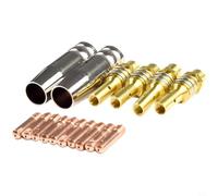 KiraKira Kit de 16 consommables de soudage MB15 15AK MIG, 0,6/0,8/0,9/1,0/1,2 mm, embouts de contact, buses et supports pour Rilon, Jasic, Mitech, Chiry, pour soudage UNT pour chalumeau (0,9 mm)