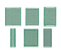 KiraKira Kit de carte PCB double face de 6 tailles, 6 pièces de protoboard imprimé, projets de soudure à faire soi-même, cartes électroniques en plastique vert
