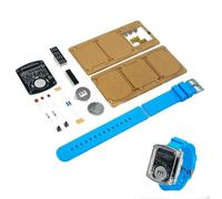 KiraKira Kit d'horloge électronique à monter soi-même, montre LED, pratique à souder, affichage 0,7 cm, minuterie et chronomètre, rose (Azure)
