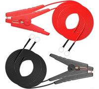 KiraKira Lot de 2 câbles de clôture électrique solaire 12 AWG pour câbles robustes avec clips pour chargeur, pour câbles de mise à la terre rouges et noirs