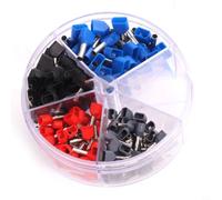 KiraKira Lot de 200 borniers à double fil à code couleur, pour connecteurs pré-isolés en cuivre étamé dans une boîte de dispersion, connexions électriques sécurisées de type tube à aiguille