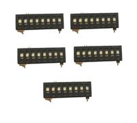 KiraKira Lot de 5 interrupteurs DIP à 8 positions pour e piano 3 états 2,54 mm Montage PCB Contacts dorés 24 V DC Faible résistance Noir