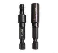 KiraKira M6-M10 Lot de 2 adaptateurs de douille autotaraudeuses Mo avec tige hexagonale de 6,35 mm pour le travail du bois, 2 pièces (M6)