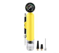 KiraKira Mini pompe à air portable avec manomètre - Gonfleur à main résistant à l'usure jusqu'à 1,4 bar - Pour basket-ball, football, volley-ball, vert (jaune)