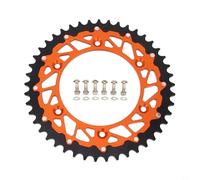 KiraKira Pignon en alliage d'aluminium 42/45/48/50/52T pour EXC MXC SX pour moto tout-terrain, pour roue arrière orange de rechange (45T)