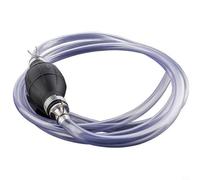 KiraKira Pompe de transfert d'huile manuelle à soufflet pour aspiration de carburant avec tuyau de 2 m pour essence diesel, vidange d'huile de tondeuse à gazon, noir