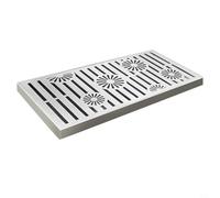 KiraKira Rectangulaire pour grille de vidange en acier inoxydable, couvercle de vidange extérieur à débit rapide avec cadre, filtre antidérapant pour égout de ferme (200 x 300 x 20 x 2 mm)