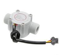 KiraKira S201 Débitmètre Capteur G1/2 Filetage 4 points 1-30L/min Distributeur de chauffe-eau en nylon Large débit pour gamme (Blanc S201)