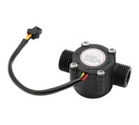 KiraKira S201 Débitmètre Capteur G1/2 Filetage 4 points 1-30L/min Distributeur de chauffe-eau en nylon Large débit pour gamme Noir S201
