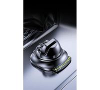 KiraKira Support de téléphone de voiture antidérapant avec plaque d'immatriculation de stationnement intégrée, sécurisé pour double clip de fixation sur tableau de bord, pivotant à 360° pour iPhone et