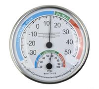 KiraKira Thermo-hygromètre analogique d'intérieur avec grande échelle, jauge de température et d'humidité pour maison, bureau, jardin, laboratoire, blanc 13 cm