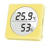 KiraKira Thermomètre hygromètre numérique d'intérieur et d'extérieur WS160, moniteur de température et d'humidité en temps réel, précision °1°/°5% RH, confort, petit bureau (jaune)