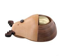 KiraKira Ventouse porte-bonheur pour chat pour sonnette de porte, carillon éolien en bois avec cloche en cuivre, style japonais, décoration dopamine, pendentif, jaune, 15 x 15 x 8 cm (cerf)
