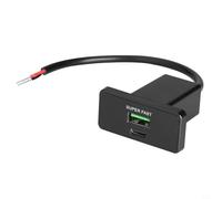 KiraKira Voiture encliquetable 12 V/24 V pour chargeur, 48 W pour double port USB - Charge rapide avec QC3.0 et PD, adaptateur de téléphone carré rétrofit pour camions