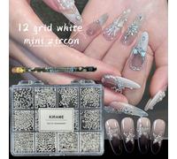 KIRAME 1200 pièces de strass à dos plat, ensemble de gemmes pour l'art des ongles de haute qualité super brillant, comprend 1 outil de pointage, cristaux d'ongles brillants de 1-5 mm, convient pour l'