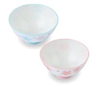 Kirameki Lot de bols à riz japonais en céramique 59,1 à 177,4 ml, 12,7 cm, Ai et Kurenai, authentique Mino Ware Japon