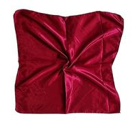 Kiran Fashion Écharpe en satin de soie - Petit foulard uni - Carré brillant - 50 cm x 50 cm, bordeaux, taille unique