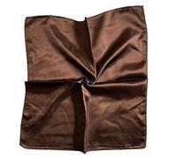 Kiran Fashion Écharpe en satin de soie - Petit foulard uni - Carré brillant - 50 cm x 50 cm, chocolat, taille unique