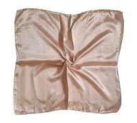 Kiran Fashion Écharpe en satin de soie - Petit foulard uni - Carré brillant - 50 cm x 50 cm, rose gold, Taille unique