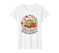 Kirbis-Saison ist Die Beste Saison Soupe à la Citrouille Saison d'automne T-Shirt Graphique avec Valeur, Femme, Blanc, XL