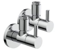 Kirchhoff 98166110-2 Lot de 2 valves d'angle universelles avec fermeture rapide Chromé