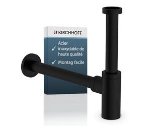 Kirchhoff Design 98166220 Ouverture de Nettoyage, Siphon de Bouteille, Tuyau de vidage lavabo Noir Mat, 170-305mm Hoch