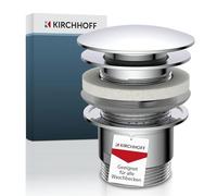 KIRCHHOFF Design Garniture de vidage universelle pour lavabo, Pop Up bouchon de lavabo, soupape de vidage avec trop-plein, bouchon de vidage pour lavabo de salle de bains & lavabo, chrome 98807330